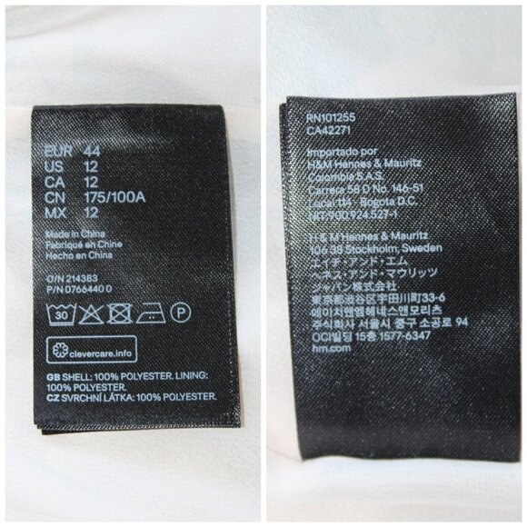 H&M summer floral Peplum tropical dress bird print macaws & butterflies Size 12 - Picture 13 of 14